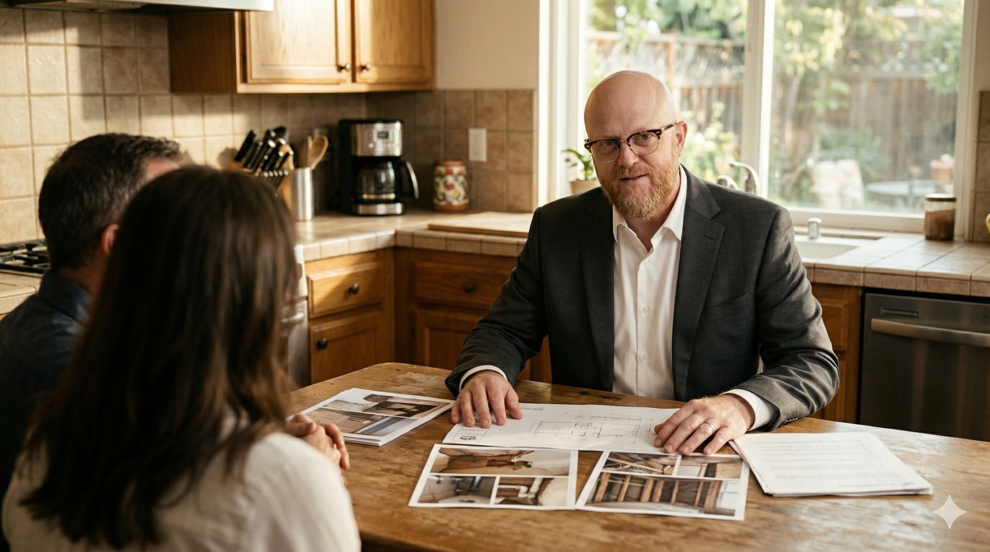 Jayson Elliott meeting with homeowner clients